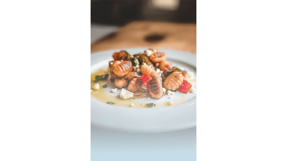 Close up of plated pasta dish