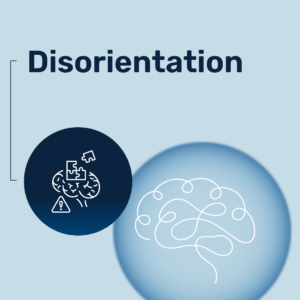 A light blue text box that says "Disorientation"