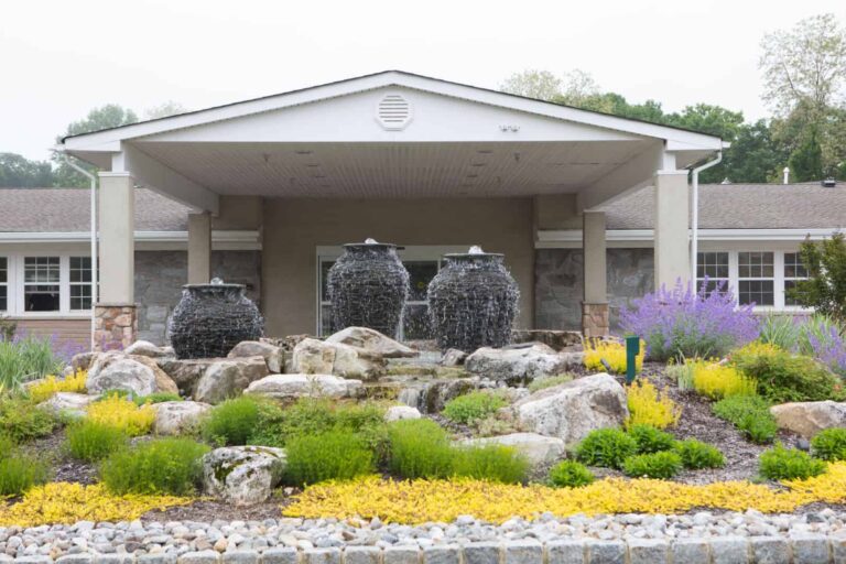 Outside of CareOne at Middletown, a Middletown rehab and skilled nursing facility.