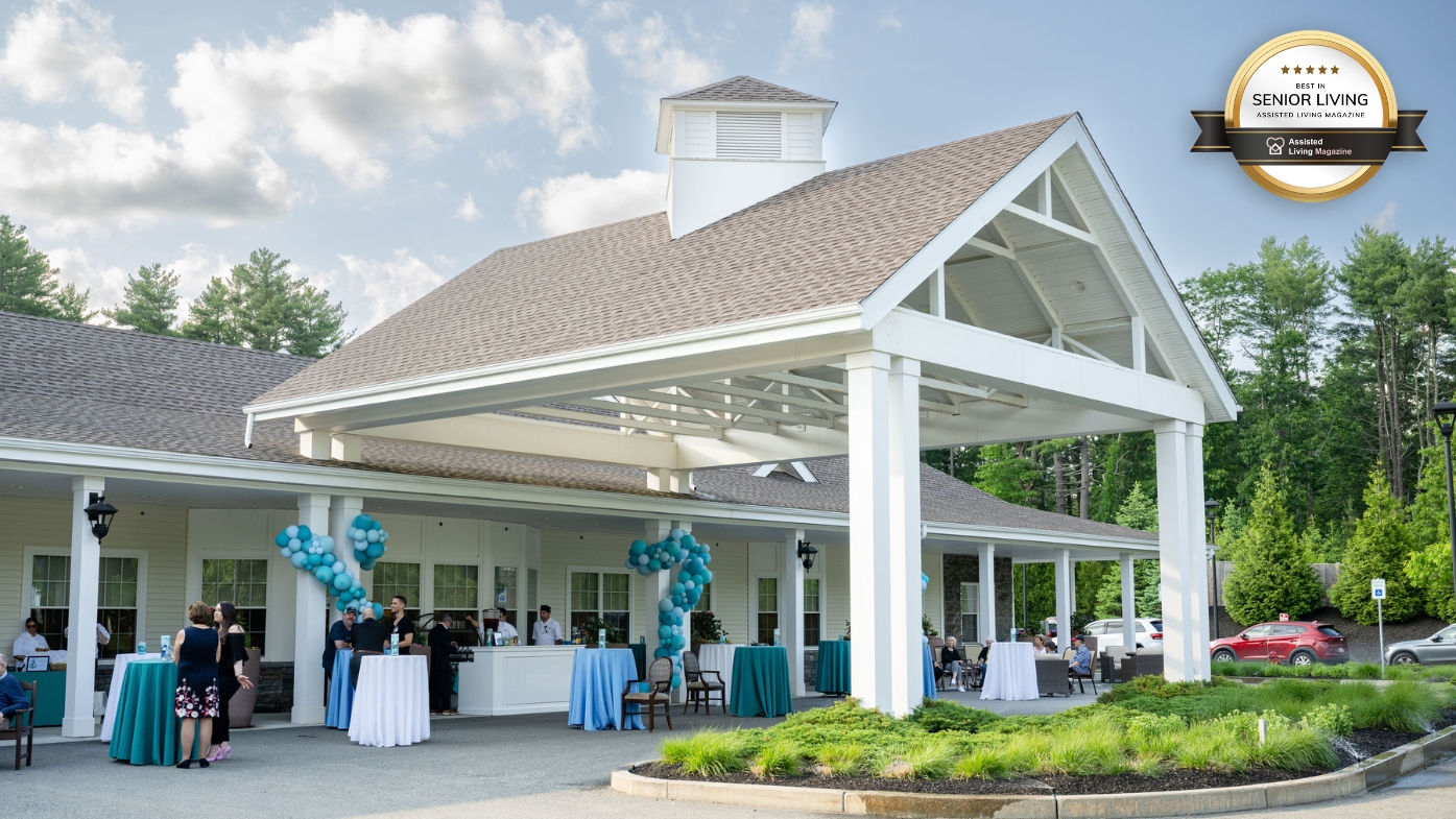 Exterior shot of CareOne at Sharon, celebration