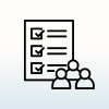 Checklist and three people icons